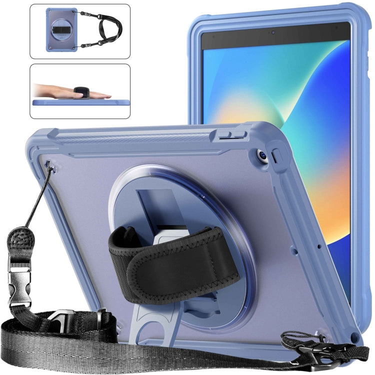 For iPad 10.2 2021 / 2020 / 2019 Heavy Duty Hybrid Tablet Case with Hand Grip & Strap(Lavender Grey) - iPad 10.2 Cases by buy2fix | Online Shopping UK | buy2fix