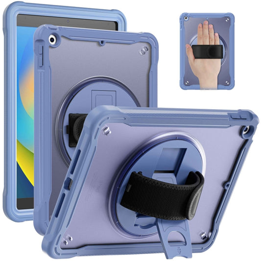 For iPad 10.2 2021 / 2020 / 2019 Heavy Duty Hybrid Tablet Case with Hand Grip & Strap(Lavender Grey) - iPad 10.2 Cases by buy2fix | Online Shopping UK | buy2fix