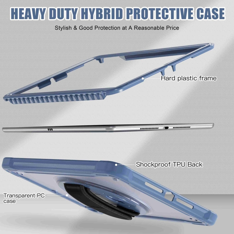 For iPad 10.2 2021 / 2020 / 2019 Heavy Duty Hybrid Tablet Case with Hand Grip & Strap(Lavender Grey) - iPad 10.2 Cases by buy2fix | Online Shopping UK | buy2fix