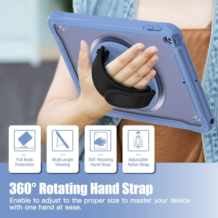 For iPad 10.2 2021 / 2020 / 2019 Heavy Duty Hybrid Tablet Case with Hand Grip & Strap(Lavender Grey) - iPad 10.2 Cases by buy2fix | Online Shopping UK | buy2fix