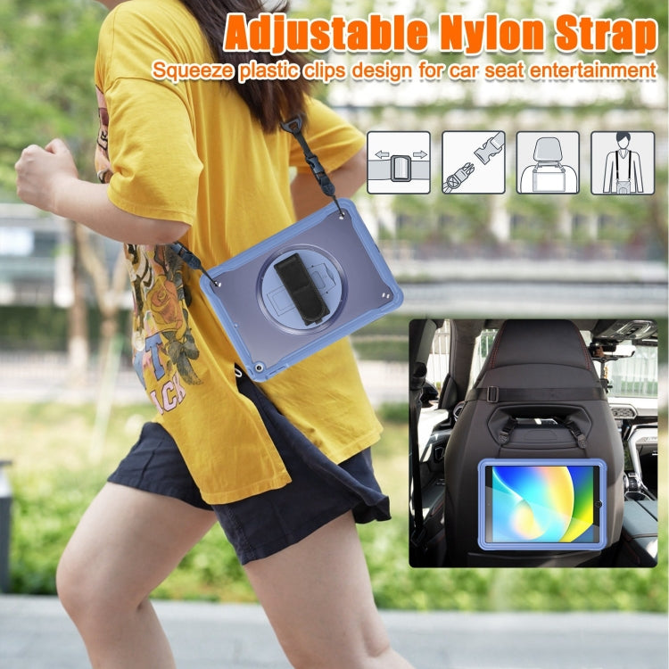 For iPad 10.2 2021 / 2020 / 2019 Heavy Duty Hybrid Tablet Case with Hand Grip & Strap(Lavender Grey) - iPad 10.2 Cases by buy2fix | Online Shopping UK | buy2fix
