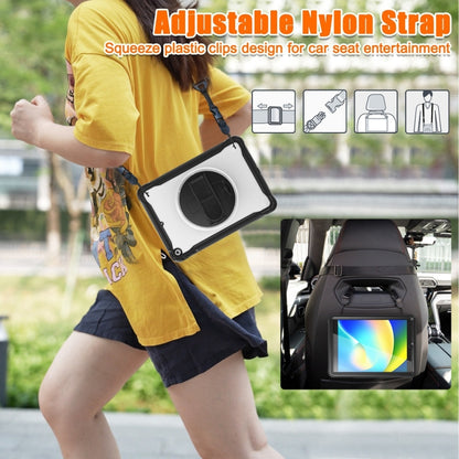 For iPad 10.2 2021 / 2020 / 2019 Heavy Duty Hybrid Tablet Case with Hand Grip & Strap(Black) - iPad 10.2 Cases by buy2fix | Online Shopping UK | buy2fix