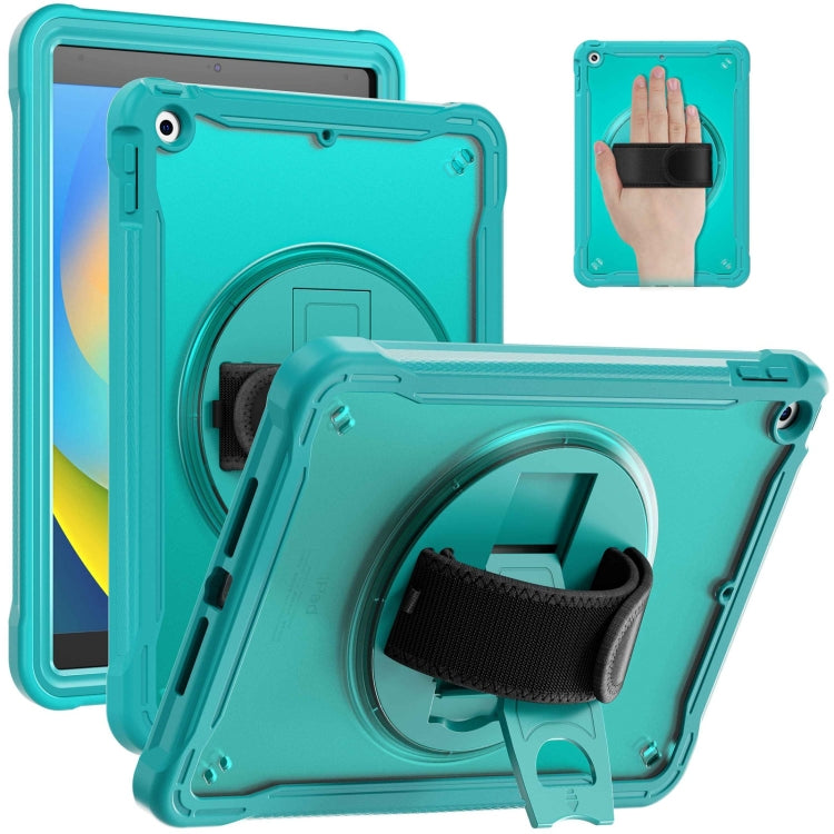 For iPad 10.2 2021 / 2020 / 2019 Heavy Duty Hybrid Tablet Case with Hand Grip & Strap(Light Blue) - iPad 10.2 Cases by buy2fix | Online Shopping UK | buy2fix
