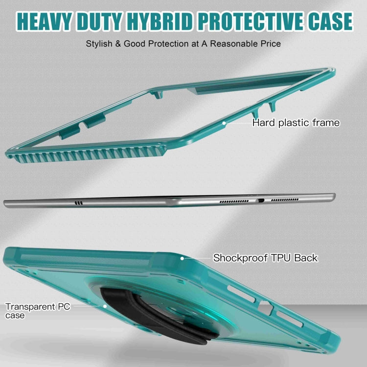 For iPad 10.2 2021 / 2020 / 2019 Heavy Duty Hybrid Tablet Case with Hand Grip & Strap(Light Blue) - iPad 10.2 Cases by buy2fix | Online Shopping UK | buy2fix