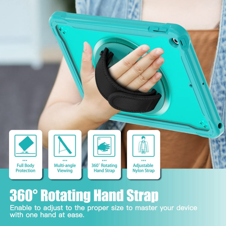 For iPad 10.2 2021 / 2020 / 2019 Heavy Duty Hybrid Tablet Case with Hand Grip & Strap(Light Blue) - iPad 10.2 Cases by buy2fix | Online Shopping UK | buy2fix