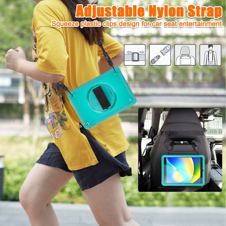 For iPad 10.2 2021 / 2020 / 2019 Heavy Duty Hybrid Tablet Case with Hand Grip & Strap(Light Blue) - iPad 10.2 Cases by buy2fix | Online Shopping UK | buy2fix