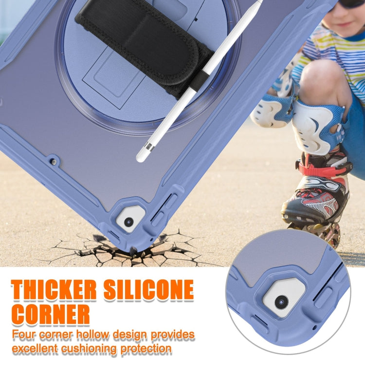 For iPad Air / Air 2 / 9.7 2018 / 2017 Heavy Duty Hybrid Tablet Case with Hand Grip & Strap(Lavender Grey) - iPad 9.7 (2018) & (2017) Cases by buy2fix | Online Shopping UK | buy2fix