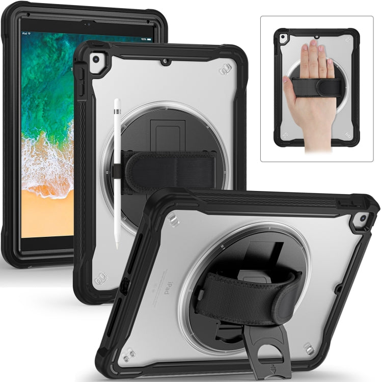 For iPad Air / Air 2 / 9.7 2018 / 2017 Heavy Duty Hybrid Tablet Case with Hand Grip & Strap(Black) - iPad 9.7 (2018) & (2017) Cases by buy2fix | Online Shopping UK | buy2fix