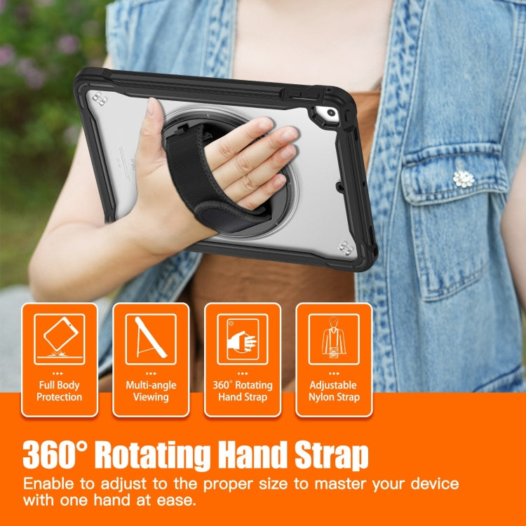 For iPad Air / Air 2 / 9.7 2018 / 2017 Heavy Duty Hybrid Tablet Case with Hand Grip & Strap(Black) - iPad 9.7 (2018) & (2017) Cases by buy2fix | Online Shopping UK | buy2fix