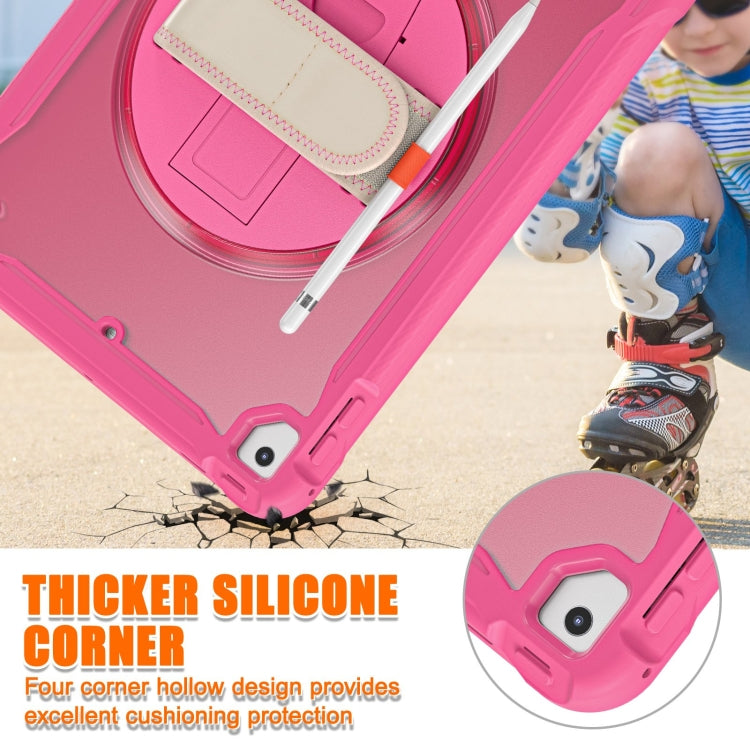 For iPad Air / Air 2 / 9.7 2018 / 2017 Heavy Duty Hybrid Tablet Case with Hand Grip & Strap(Rose Red) - iPad 9.7 (2018) & (2017) Cases by buy2fix | Online Shopping UK | buy2fix