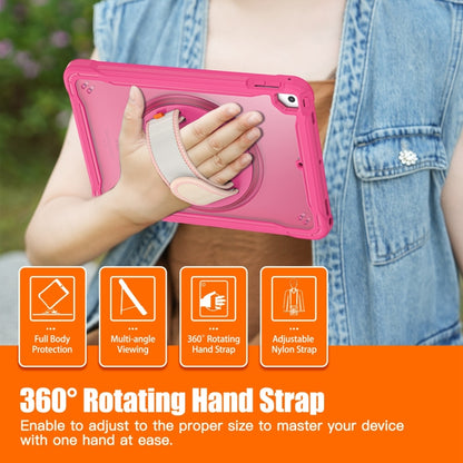 For iPad Air / Air 2 / 9.7 2018 / 2017 Heavy Duty Hybrid Tablet Case with Hand Grip & Strap(Rose Red) - iPad 9.7 (2018) & (2017) Cases by buy2fix | Online Shopping UK | buy2fix