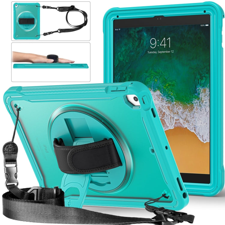 For iPad Air / Air 2 / 9.7 2018 / 2017 Heavy Duty Hybrid Tablet Case with Hand Grip & Strap(Light Blue) - iPad 9.7 (2018) & (2017) Cases by buy2fix | Online Shopping UK | buy2fix