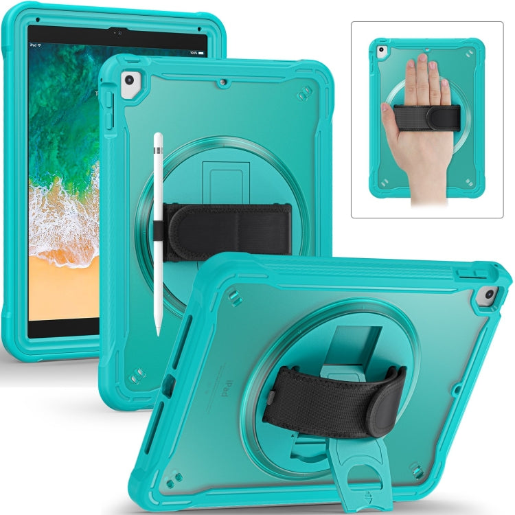 For iPad Air / Air 2 / 9.7 2018 / 2017 Heavy Duty Hybrid Tablet Case with Hand Grip & Strap(Light Blue) - iPad 9.7 (2018) & (2017) Cases by buy2fix | Online Shopping UK | buy2fix