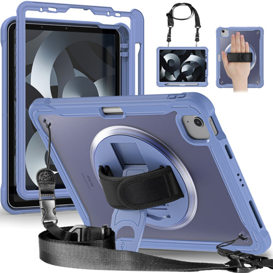 For iPad Air 2022 10.9 / Pro 11 2022 Heavy Duty Hybrid Tablet Case with Hand Grip & Strap(Lavender Grey) - iPad Air (2022) / (2020) 10.9 Cases by buy2fix | Online Shopping UK | buy2fix