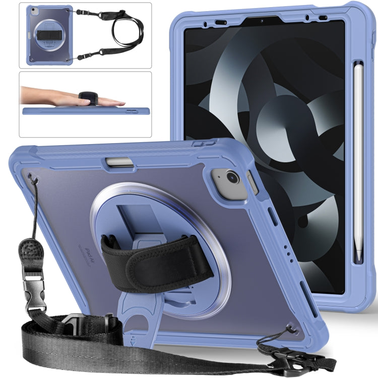 For iPad Air 2022 10.9 / Pro 11 2022 Heavy Duty Hybrid Tablet Case with Hand Grip & Strap(Lavender Grey) - iPad Air (2022) / (2020) 10.9 Cases by buy2fix | Online Shopping UK | buy2fix