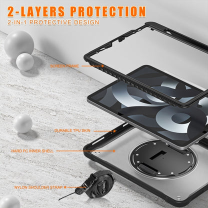 For iPad Air 2022 10.9 / Pro 11 2022 Heavy Duty Hybrid Tablet Case with Hand Grip & Strap(Black) - iPad Air (2022) / (2020) 10.9 Cases by buy2fix | Online Shopping UK | buy2fix