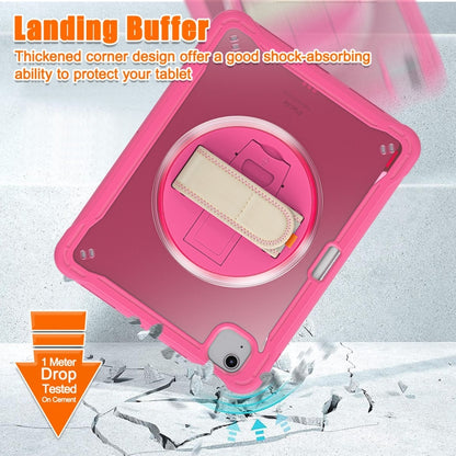 For iPad Air 2022 10.9 / Pro 11 2022 Heavy Duty Hybrid Tablet Case with Hand Grip & Strap(Rose Red) - iPad Air (2022) / (2020) 10.9 Cases by buy2fix | Online Shopping UK | buy2fix