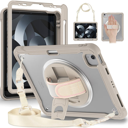 For iPad Air 2022 10.9 / Pro 11 2022 Heavy Duty Hybrid Tablet Case with Hand Grip & Strap(Khaki) - iPad Air (2022) / (2020) 10.9 Cases by buy2fix | Online Shopping UK | buy2fix