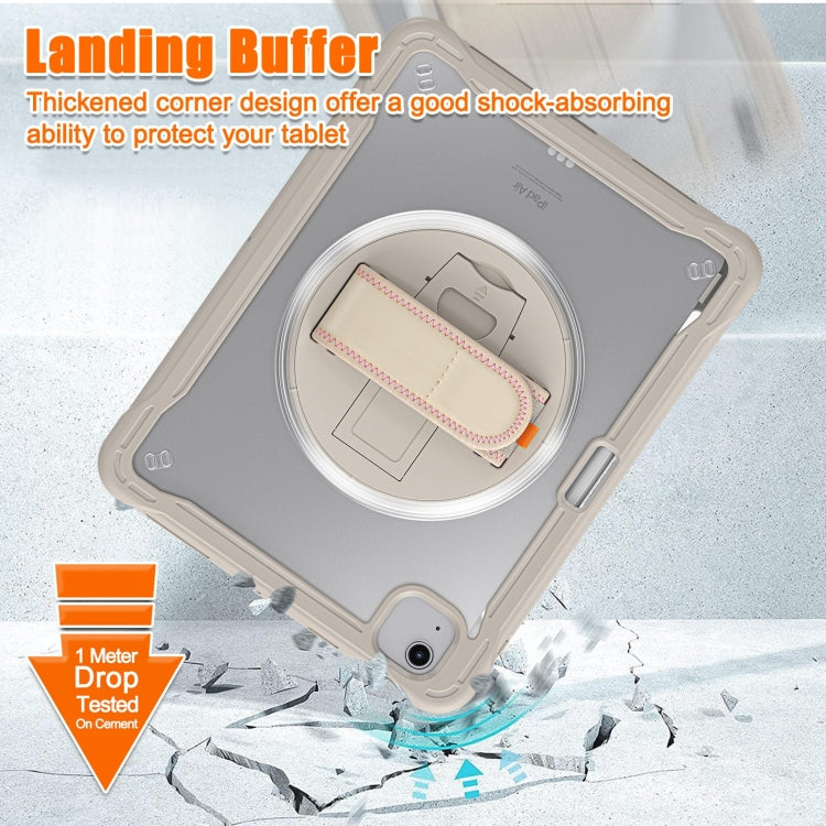 For iPad Air 2022 10.9 / Pro 11 2022 Heavy Duty Hybrid Tablet Case with Hand Grip & Strap(Khaki) - iPad Air (2022) / (2020) 10.9 Cases by buy2fix | Online Shopping UK | buy2fix