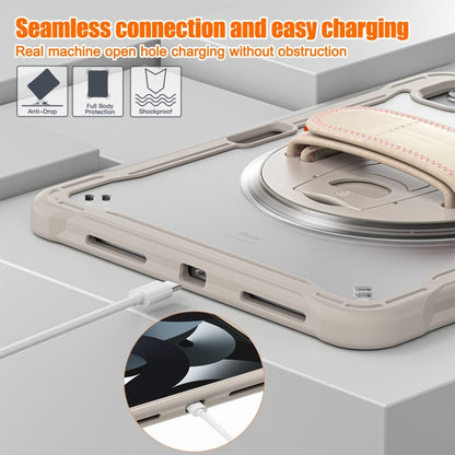 For iPad Air 2022 10.9 / Pro 11 2022 Heavy Duty Hybrid Tablet Case with Hand Grip & Strap(Khaki) - iPad Air (2022) / (2020) 10.9 Cases by buy2fix | Online Shopping UK | buy2fix