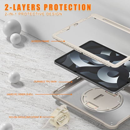 For iPad Air 2022 10.9 / Pro 11 2022 Heavy Duty Hybrid Tablet Case with Hand Grip & Strap(Khaki) - iPad Air (2022) / (2020) 10.9 Cases by buy2fix | Online Shopping UK | buy2fix