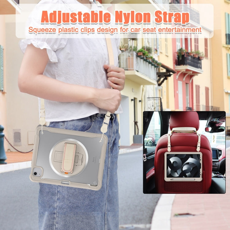 For iPad Air 2022 10.9 / Pro 11 2022 Heavy Duty Hybrid Tablet Case with Hand Grip & Strap(Khaki) - iPad Air (2022) / (2020) 10.9 Cases by buy2fix | Online Shopping UK | buy2fix