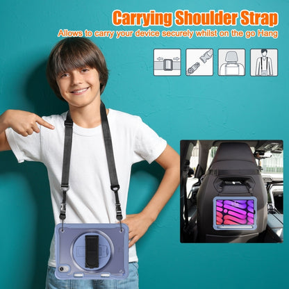 For iPad mini 6 / mini 2024 Heavy Duty Hybrid Tablet Case with Hand Grip & Strap(Lavender Grey) - iPad mini 2024 Cases by buy2fix | Online Shopping UK | buy2fix