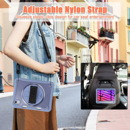 For iPad mini 6 / mini 2024 Heavy Duty Hybrid Tablet Case with Hand Grip & Strap(Lavender Grey) - iPad mini 2024 Cases by buy2fix | Online Shopping UK | buy2fix