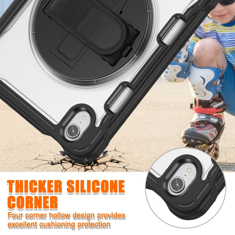 For iPad mini 6 / mini 2024 Heavy Duty Hybrid Tablet Case with Hand Grip & Strap(Black) - iPad mini 2024 Cases by buy2fix | Online Shopping UK | buy2fix