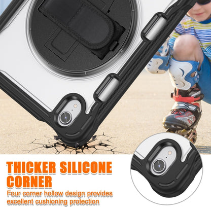 For iPad mini 6 / mini 2024 Heavy Duty Hybrid Tablet Case with Hand Grip & Strap(Black) - iPad mini 2024 Cases by buy2fix | Online Shopping UK | buy2fix