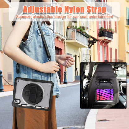 For iPad mini 6 / mini 2024 Heavy Duty Hybrid Tablet Case with Hand Grip & Strap(Black) - iPad mini 2024 Cases by buy2fix | Online Shopping UK | buy2fix