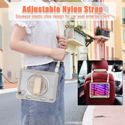 For iPad mini 6 / mini 2024 Heavy Duty Hybrid Tablet Case with Hand Grip & Strap(Khaki) - iPad mini 2024 Cases by buy2fix | Online Shopping UK | buy2fix