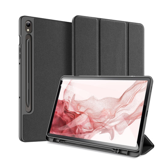 For Samsung Galaxy Tab S9 DUX DUCIS Domo Series Cloth Texture Magnetic Leather Tablet Case(Black) by DUX DUCIS