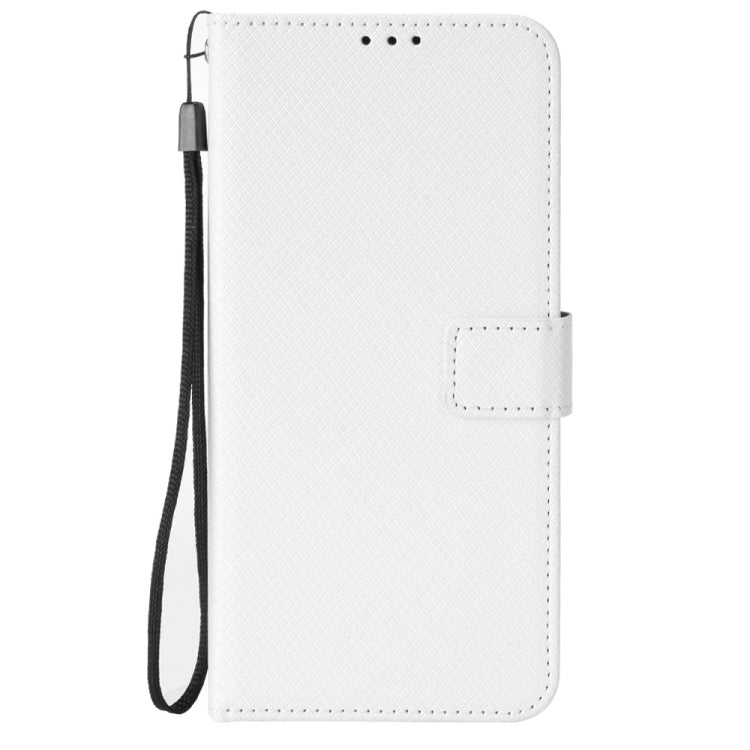 For Blackview Oscal C30 / C30 Pro Diamond Texture Leather Phone Case(White) - More Brand by buy2fix | Online Shopping UK | buy2fix