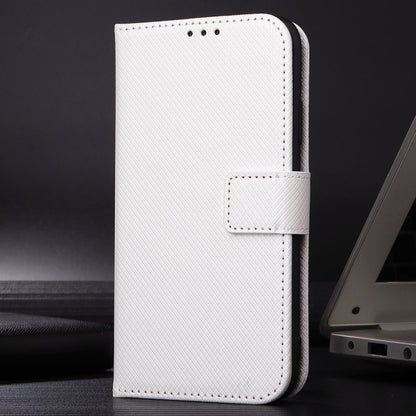 For Blackview A52 / A52 Pro Diamond Texture Leather Phone Case(White) - More Brand by buy2fix | Online Shopping UK | buy2fix