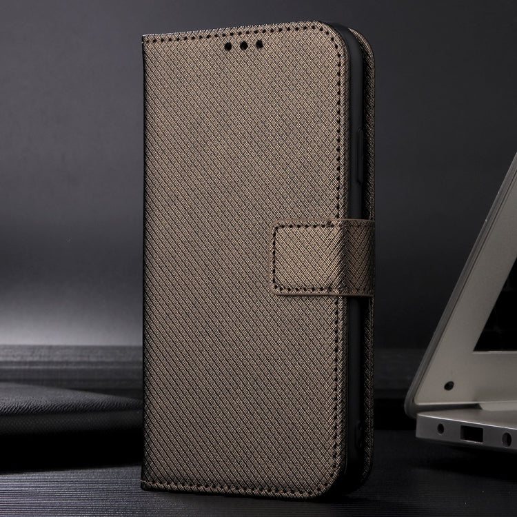 For Blackview A52 / A52 Pro Diamond Texture Leather Phone Case(Brown) - More Brand by buy2fix | Online Shopping UK | buy2fix