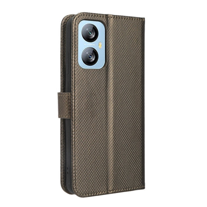 For Blackview A52 / A52 Pro Diamond Texture Leather Phone Case(Brown) - More Brand by buy2fix | Online Shopping UK | buy2fix