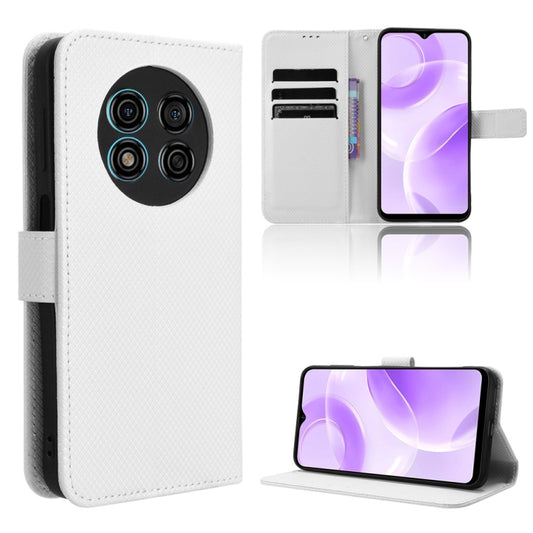 For Ulefone Note 15 Diamond Texture Leather Phone Case(White) by buy2fix