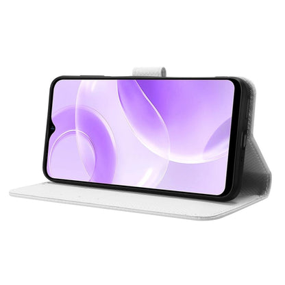 For Ulefone Note 15 Diamond Texture Leather Phone Case(White) by buy2fix