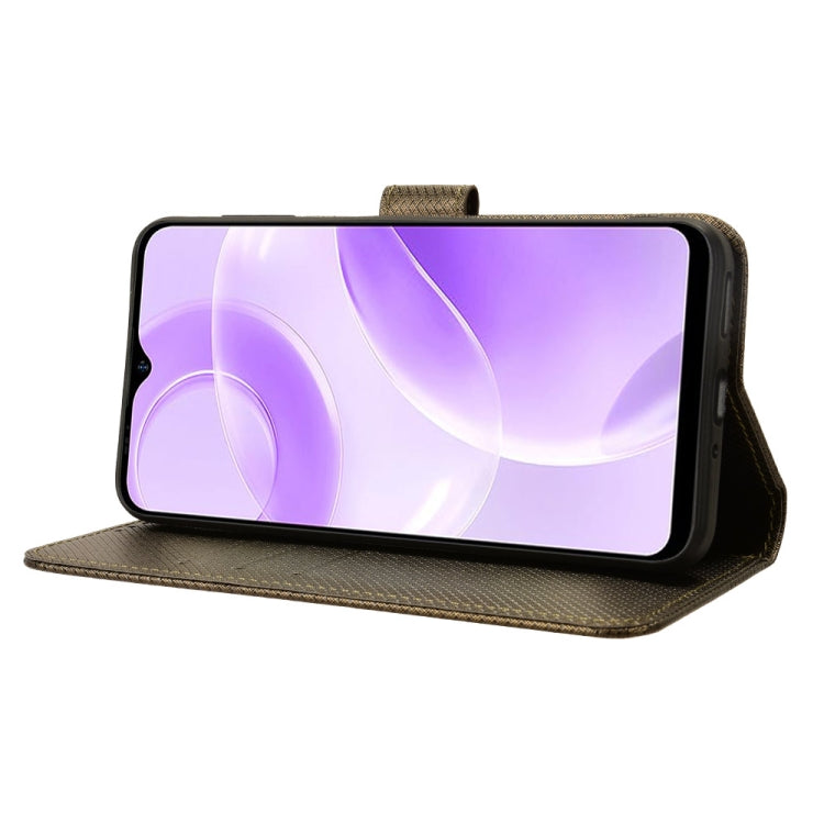 For Ulefone Note 15 Diamond Texture Leather Phone Case(Brown) by buy2fix