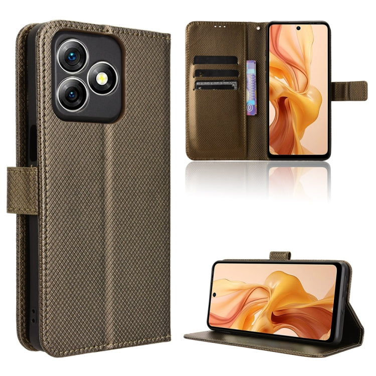 For Ulefone Note 18 Ultra Diamond Texture Leather Phone Case(Brown) by buy2fix