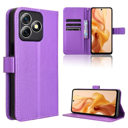 For Ulefone Note 18 Ultra Diamond Texture Leather Phone Case(Purple) by buy2fix