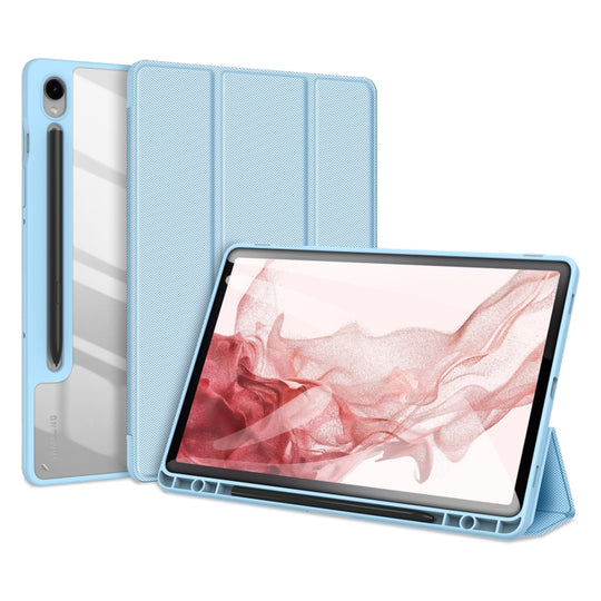 For Samsung Galaxy Tab S9 DUX DUCIS TOBY Series Antiskid Leather Tablet Case with Sleep / Wake-up Function(Blue)
