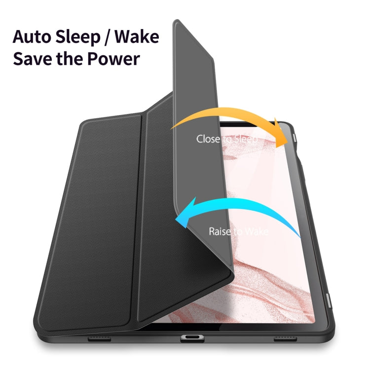 For Samsung Galaxy Tab S9 DUX DUCIS TOBY Series Antiskid Leather Tablet Case with Sleep / Wake-up Function(Black) - Galaxy Tab S9 Cases by DUX DUCIS | Online Shopping UK | buy2fix