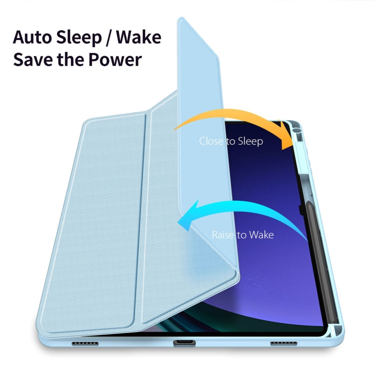 For Samsung Galaxy Tab S10+ DUX DUCIS TOBY Series Antiskid Leather Tablet Case with Sleep / Wake-up Function(Blue) - Other Galaxy Tab PC by DUX DUCIS | Online Shopping UK | buy2fix