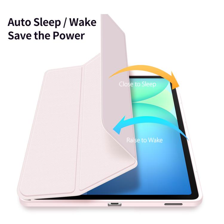 For Samsung Galaxy Tab S10 FE+ DUX DUCIS TOBY Series Antiskid Leather Tablet Case with Sleep / Wake-up Function(Pink) - Galaxy Tab S10 FE+ by DUX DUCIS | Online Shopping UK | buy2fix