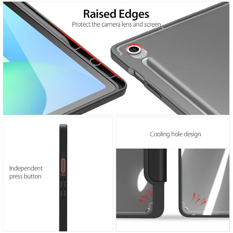 For Samsung Galaxy Tab S10 FE+ DUX DUCIS TOBY Series Antiskid Leather Tablet Case with Sleep / Wake-up Function(Black) - Galaxy Tab S10 FE+ by DUX DUCIS | Online Shopping UK | buy2fix