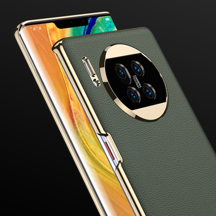 For Huawei Mate 30 5G GKK Electroplating Leather Surface Phone Case(Cyan) by GKK