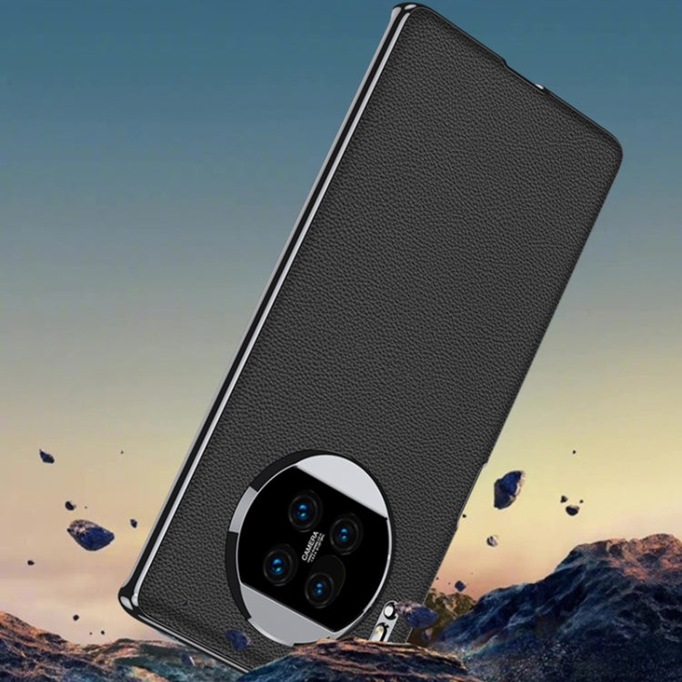 For Huawei Mate 30 Pro 5G GKK Electroplating Leather Surface Phone Case(Carbon Fiber) by GKK