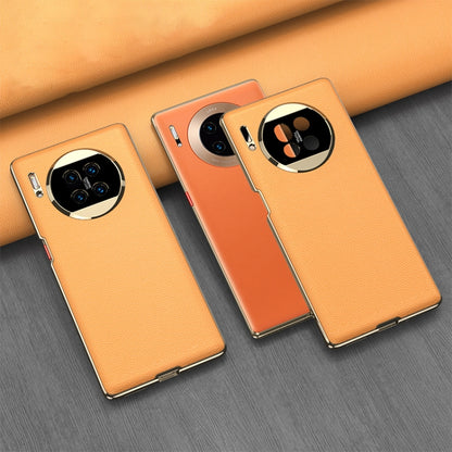 For Huawei Mate 30 Pro 5G GKK Electroplating Leather Surface Phone Case(Yellow) by GKK